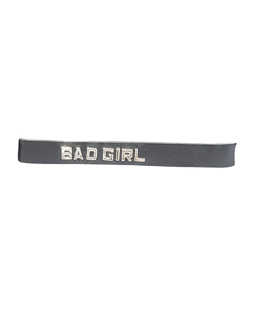 Spartacus BABYGIRL Black Leather Collar - Handmade in the USA Product Image.