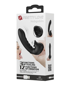 Vibrador para chupar los dedos Hobgoblin de Pretty Love - Negro - Featured Product Image
