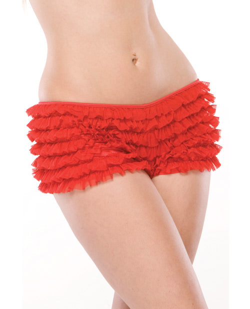 Coquette Ruffle Shorts with Back Bow Detail Product Image.