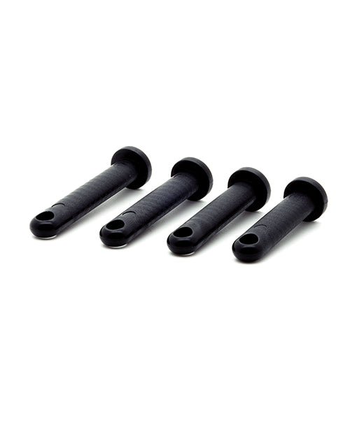 CB-X® Black Cock Cage Locking Pins 4-Pack - A Sensory Journey into Chastity Product Image.