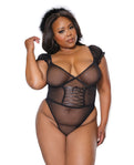 Holiday Mistletoe Maid Stretch Mesh Teddy Set