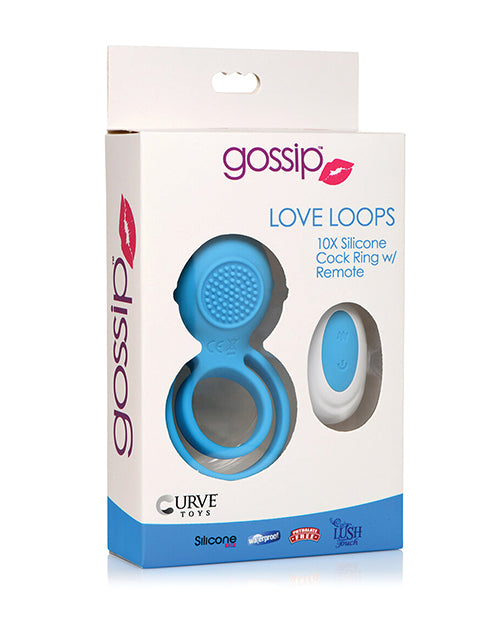 Curve Toys Gossip Love Loops 10x Silicone Cock Ring with Remote - Violet Product Image.