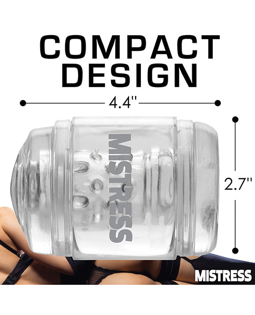 Curve Toys Mistress Double Shot Mini Masturbator - Clear: Ultimate Versatile Pleasure Experience Product Image.