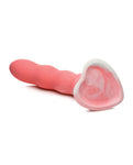 Curve Toys Simply Sweet Consolador ondulado de silicona de 7" - Rosa/Blanco