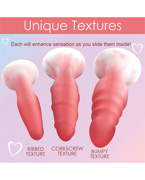 “Curve Toys Simply Sweet 矽膠肛塞套裝 - 紫色愉悅三重奏” Product Image.