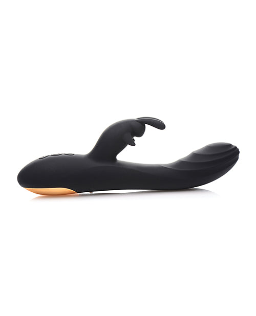 Curve Toys Power Bunnies Cuddles 10x Silicone Rabbit Vibrator - Black - Ultimate Pleasure Experience Product Image.