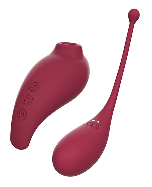 Adrien Lastic Double Ecstasy Clitoral Suction Stimulator & Vibrating Egg - Red