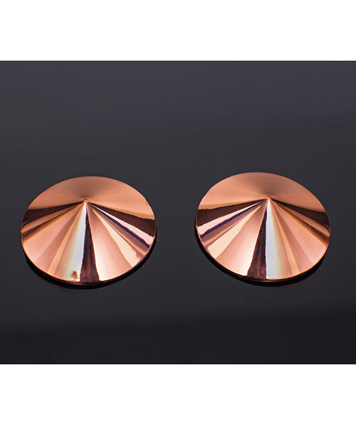 Rose Gold Metal Pasties: Stylish, Reusable, Perfect Fit Product Image.