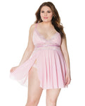 Crystal Pink Babydoll Set - A Symphony of Comfort and Elegance