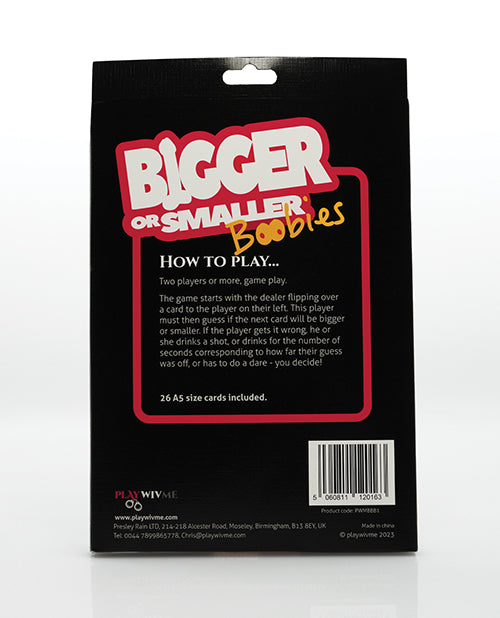 Bigger or Smaller Boobs Card Game Product Image.