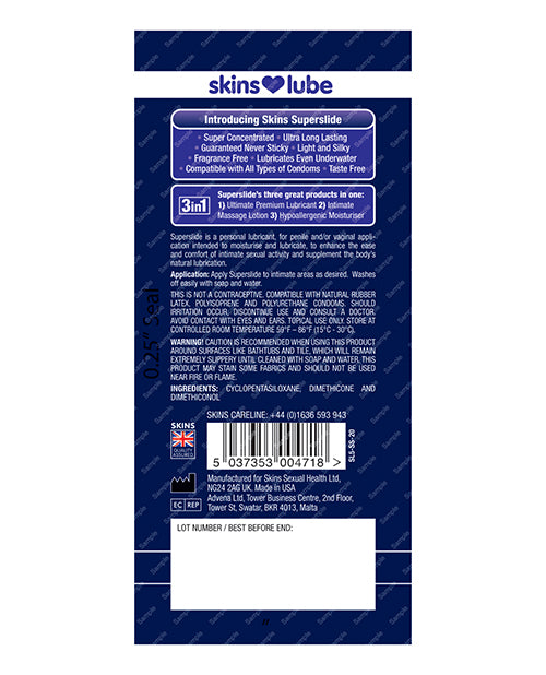 Lubricante de silicona Skins Super Slide: libera la máxima intimidad Product Image.