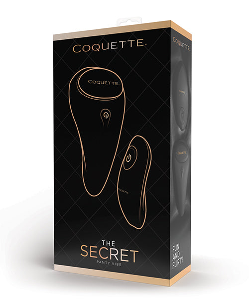 Coquette Secret Panty Vibe: Negro/Oro rosa - Lencería sensual con control remoto Product Image.