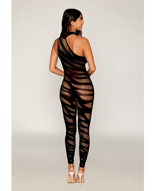 Shop for the Asymmetrical Knitted Bodystocking w/Slash Design - Black O/S at My Ruby Lips