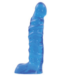 Raging Hard Ons Slimline Ballsy Blue Jelly Dildo