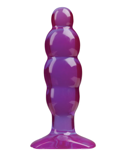 紫色光譜凝膠肛門填充物：5 吋氣泡和吸盤底座 Product Image.