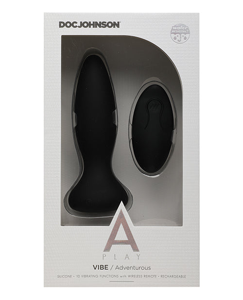 A-Play Silicone Anal Plug: 10 Vibrating Functions, Remote Control Product Image.
