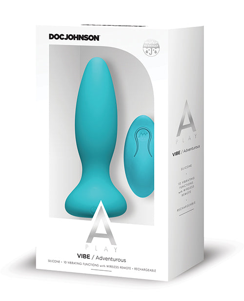 A-Play Silicone Anal Plug: 10 Vibrating Functions, Remote Control Product Image.
