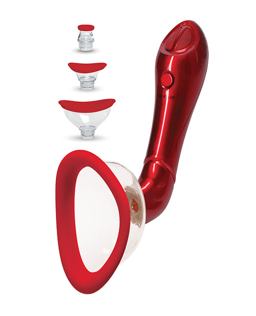 Bloom Intimate Body Automatic Vibrating Rechargeable Pump - Red Product Image.