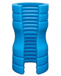 OptiMale Ribbed Blue Silicone Stroker