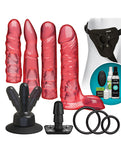 Set de jaleas de cristal vibratorias Vac-U-Lock con control remoto inalámbrico - Kit de placer rosa