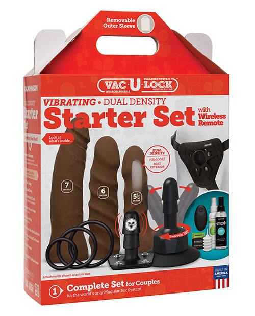 Doc Johnson Vac-U-Lock Dual Density Starter Set with Wireless Remote Product Image.