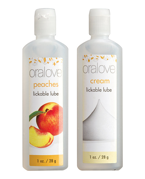 Dúo de lubricantes con sabor a fresa y menta Oralove Product Image.