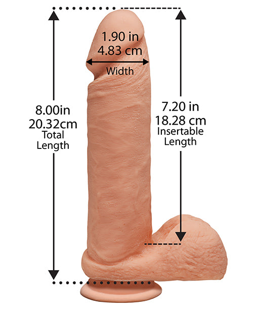 "The D 8" Realistic Dual Density Dildo with Suction Cup" Product Image.