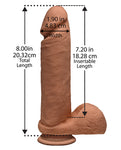 8" Dual Density Realistic Dildo with Suction Cup - Caramel