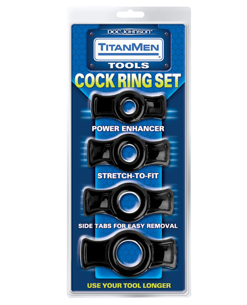 Juego de anillos para el pene TitanMen Tools de Doc Johnson: un viaje hacia el placer íntimo Product Image.