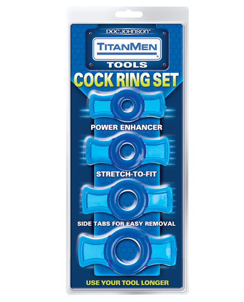 Juego de anillos para el pene TitanMen Tools de Doc Johnson: un viaje hacia el placer íntimo Product Image.