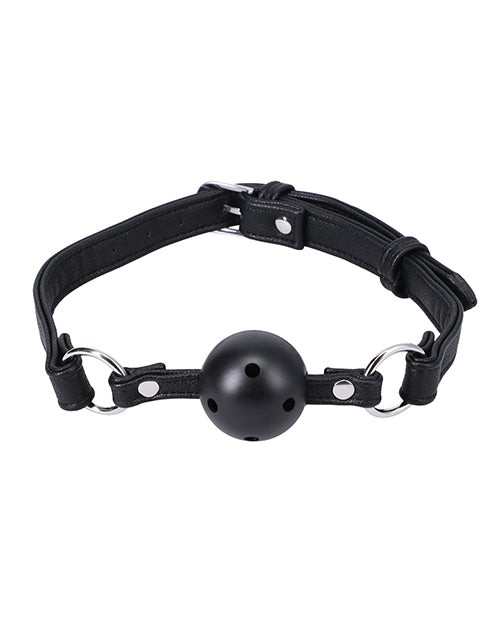 In A Bag Black Vegan Leather Ball Gag Product Image.