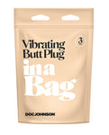 Doc Johnson 3" Vibrating Butt Plug - Black with 10-Function Bullet