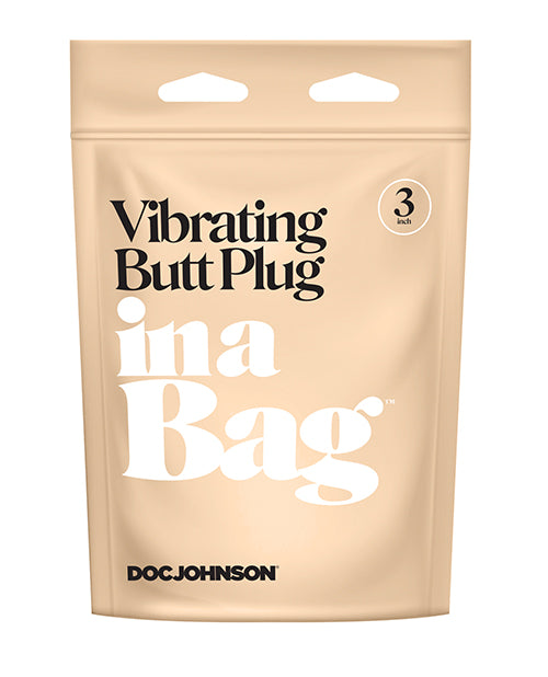 Doc Johnson 3" Vibrating Butt Plug - Black with 10-Function Bullet Product Image.