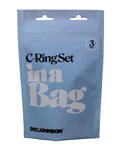 In A Bag Black Silicone C-Ring Set