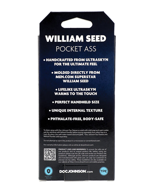 William Seed ULTRASKYN Pocket Ass - Realistic Sensation & Enhanced Pleasure Product Image.