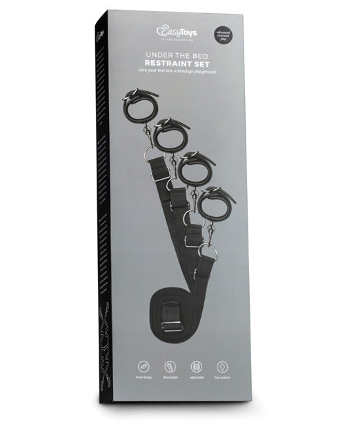 Juego de bondage debajo del colchón Easy Toys en elegante negro: abraza tus deseos Product Image.