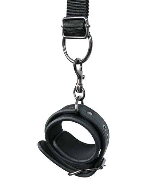 "Easy Toys Over The Door Wrist Cuffs - Black" Product Image.