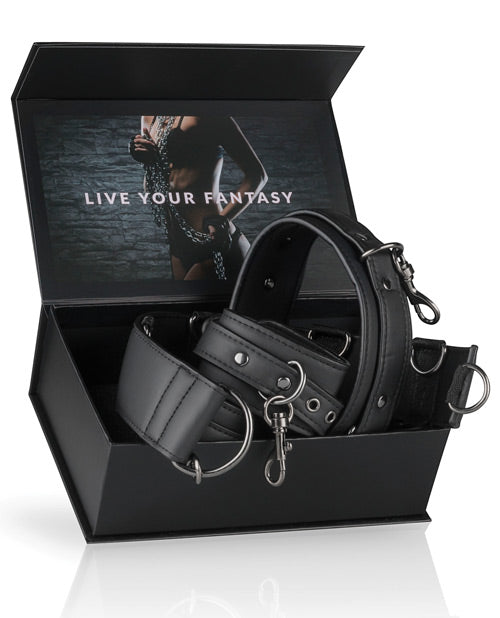 Easy Toys Black Faux Leather Bondage Set: A Journey into Sensual Exploration Product Image.