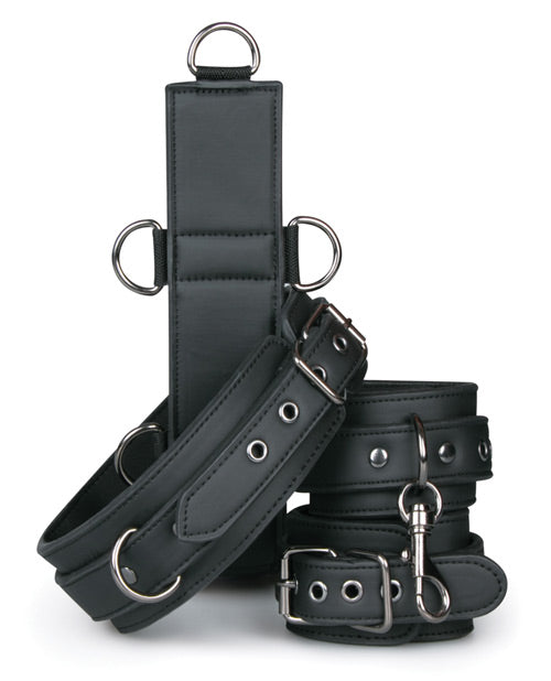 Easy Toys Black Faux Leather Bondage Set: A Journey into Sensual Exploration Product Image.