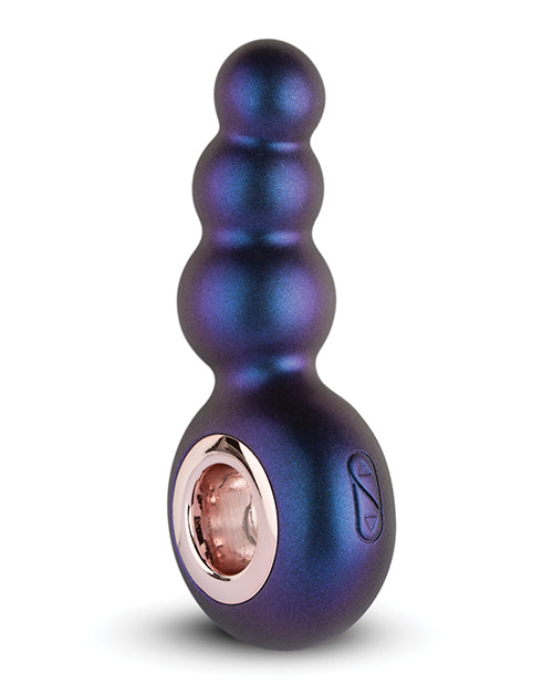 Hueman 紫色振動肛門塞：10 種設置，彎曲軸，刺激珠 Product Image.