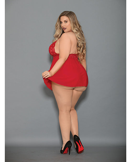 Red Hot Euphoria Babydoll & Panty Set Product Image.