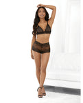 Valentine All Lace Lingerie Set in Black