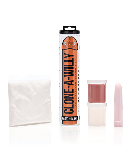 Clone-A-Willy Silicone Kit - Medium Skin Tone: Create Your Own Vibrating Replica Product Image.