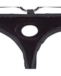 Arnés de tirantes tipo bikini de terciopelo negro Lux Fetish