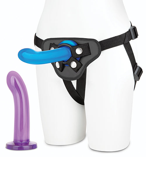 Lux Fetish 3-Piece Beginners Strap-On & Pegging Set with Blindfold Product Image.