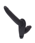 Lux Fetish Strap-On Harness Dildo with Satin Blindfold