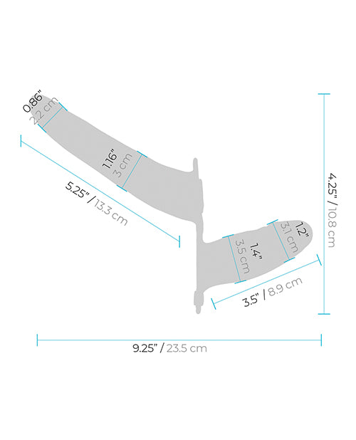 Lux Fetish 綁帶式安全帶假陽具，附緞面蒙眼罩 Product Image.