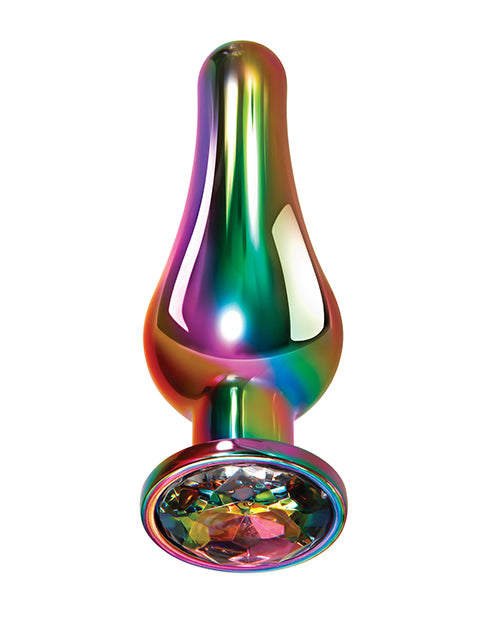 "Juego de plugs metálicos arcoíris evolucionados: placer anal de lujo" Product Image.