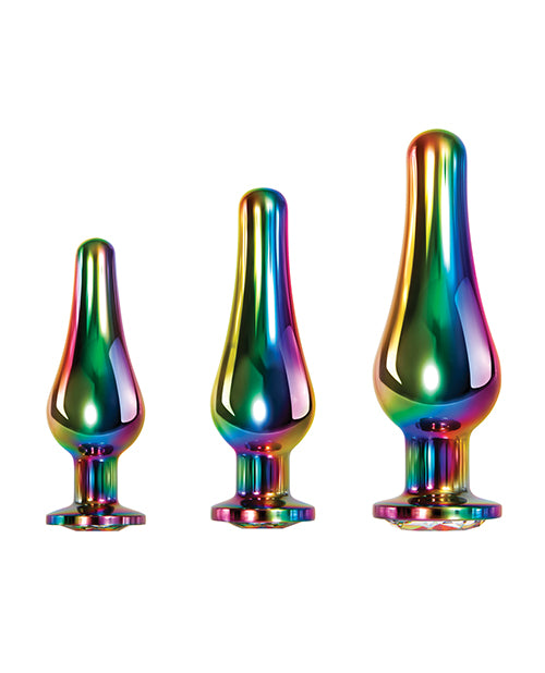 “進化的彩虹金屬插頭套裝：奢華的肛交快感” Product Image.