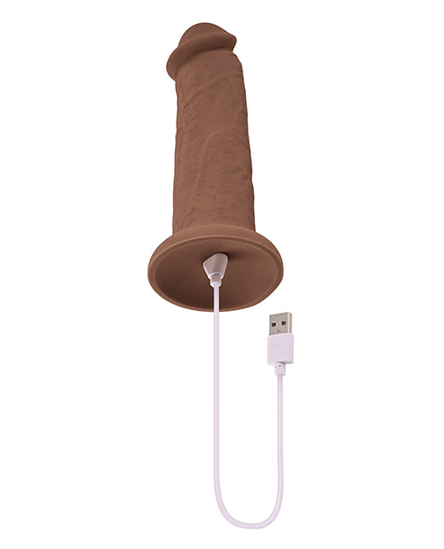 Evolved 7" Girthy Vibrating Dong - Dark: Your Gateway to Intimate Pleasure Product Image.